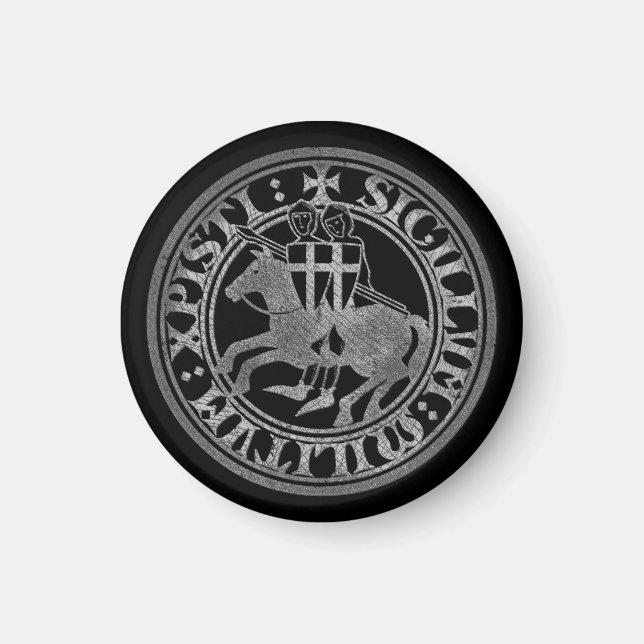 Crusader Templar Knights Siegel Logo Deus Vult old Magnet (Vorne)