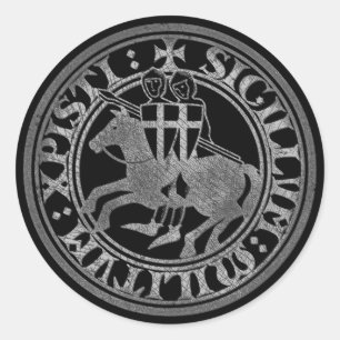 Crusader Templar Knights Siegel Logo Deus Vult old Runder Aufkleber