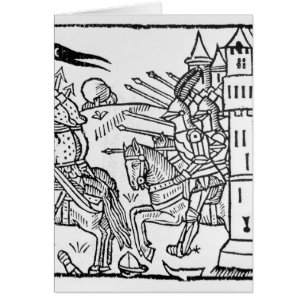 Crusading les chevaliers montent pour faire la