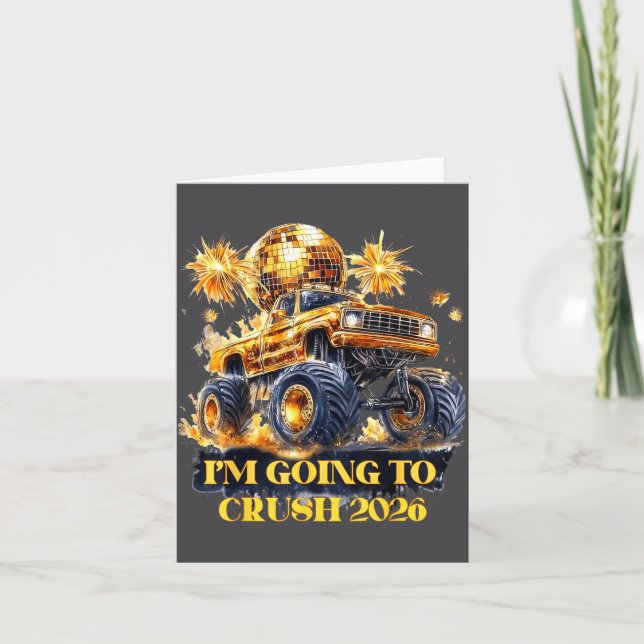 Crush 2026 Monster Truck New Year Party Countdown  Karte (Vorderseite)