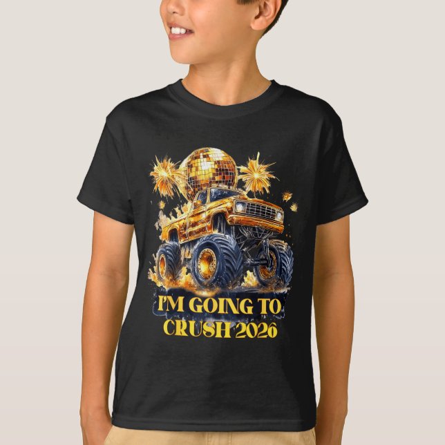 Crush 2026 Monster Truck New Year Party Countdown  T-Shirt (Vorderseite)
