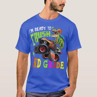 Crush 2nd Grade Dinosaur Monster Truck Back To Sch T-Shirt