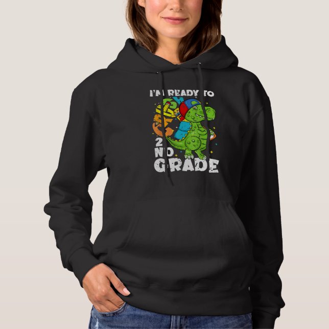 Crush 2nd Grade Rex Dinosaur Back To School Boys K Hoodie (Vorderseite)