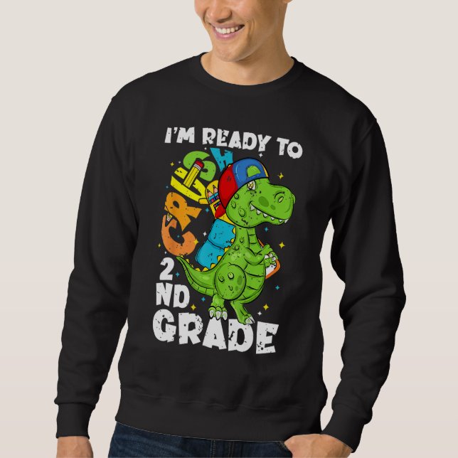 Crush 2nd Grade Rex Dinosaur Back To School Boys K Sweatshirt (Vorderseite)