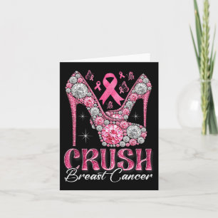 Crush Breast Cancer Awareness Bling Pink Ribbon Hi Karte