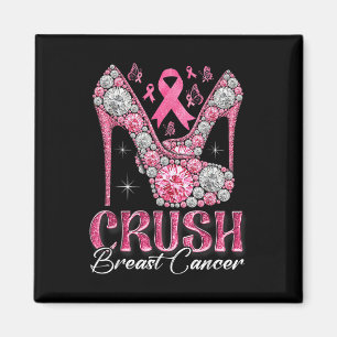 Crush Breast Cancer Awareness Bling Pink Ribbon Hi Magnet