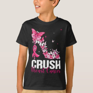Crush Breast Cancer Awareness Bling Pink Ribbon Wo T-Shirt