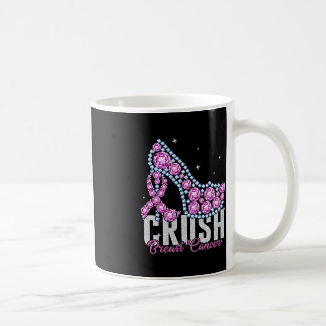 Crush Brustkrebs Bling Ribbon Kaffeetasse (Rechts)