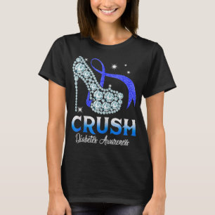Crush Diabetes Awareness Blauen Band T-Shirt