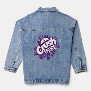 Crush Epilepsy Grafiti Epilepsy Awareness T - Shir Jeansjacke