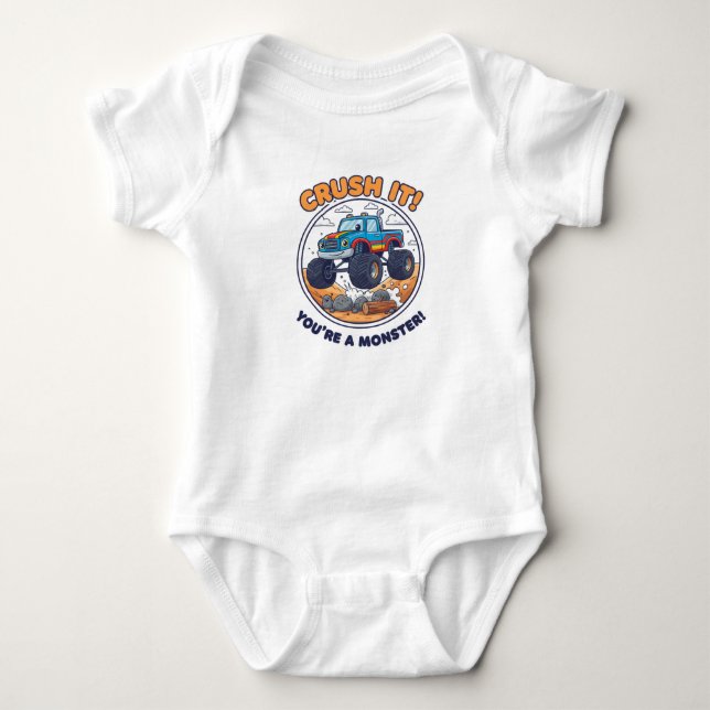 Crush It! You're A Monster! Baby Strampler (Vorderseite)