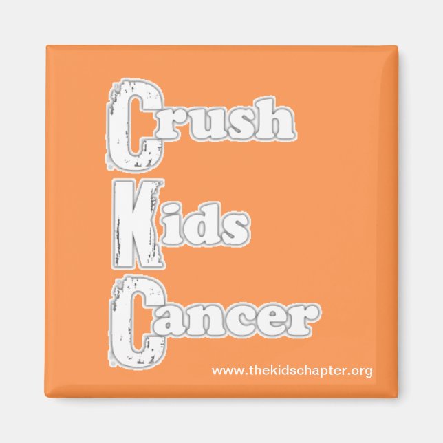 "Crush Kids Cancer" Orange Magnet (Vorne)