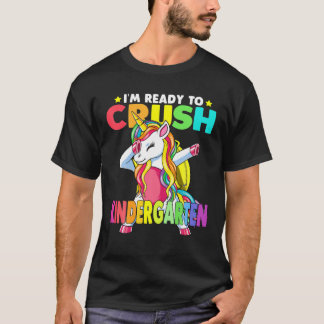 Crush Kindergarten Dabbing Einhorn zurück zur Schu T-Shirt