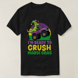 Crush Mardi Gras Monster Truck Dinosaur rex Todd T-Shirt