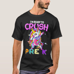 Crush Pre K Dabbing Einhorn Zurück zu Schulmädchen T-Shirt