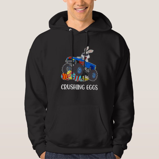 Crushing Easter Egg Hunting Monster Truck Spring B Hoodie (Vorderseite)