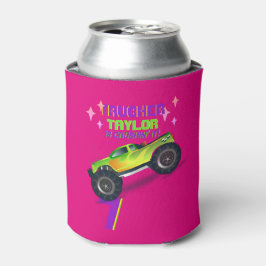 Crushing it MONSTER TRUCK PINK Birthday Age NAME Dosenkühler