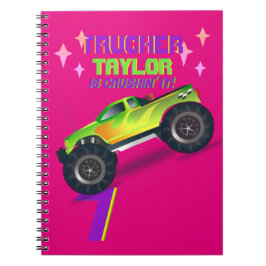 Crushing it MONSTER TRUCK PINK Birthday Age NAME Notizblock