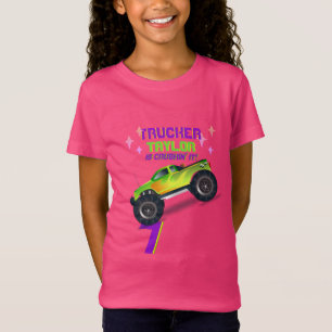 Crushing it MONSTER TRUCK PINK Birthday Age NAME T-Shirt