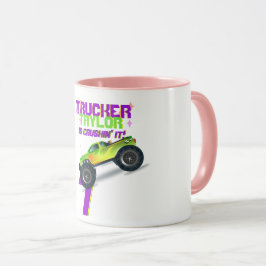Crushing it MONSTER TRUCK PINK Birthday Age NAME Tasse