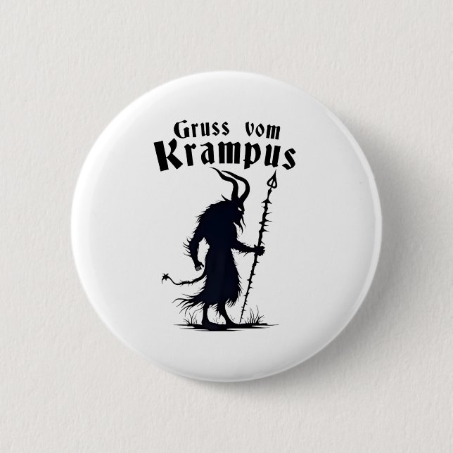 Cruss Vom Krampus Christmas Xmas Devil Spooky Button (Vorderseite)