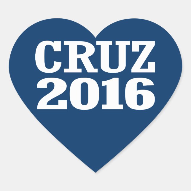 CRUZ 2016 Herz-Aufkleber (Vorderseite)