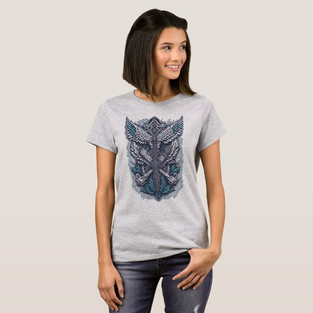 Cruz gótica tatuta 40 T-Shirt (Vorne ganz)