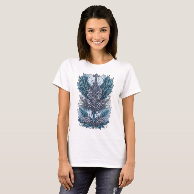 Cruz gótica tatuta 43 T-Shirt (Vorne ganz)