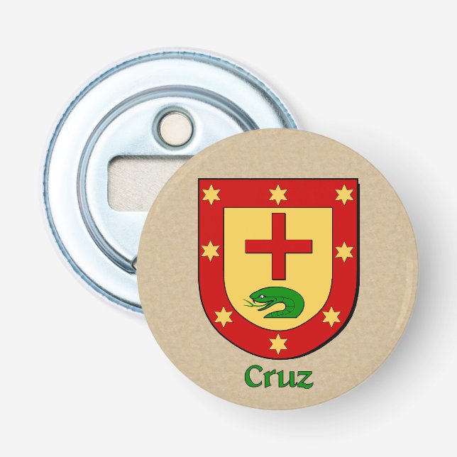 Cruz Heraldic Arms auf Parchyleske Zurück Flaschenöffner (Vorderseite)