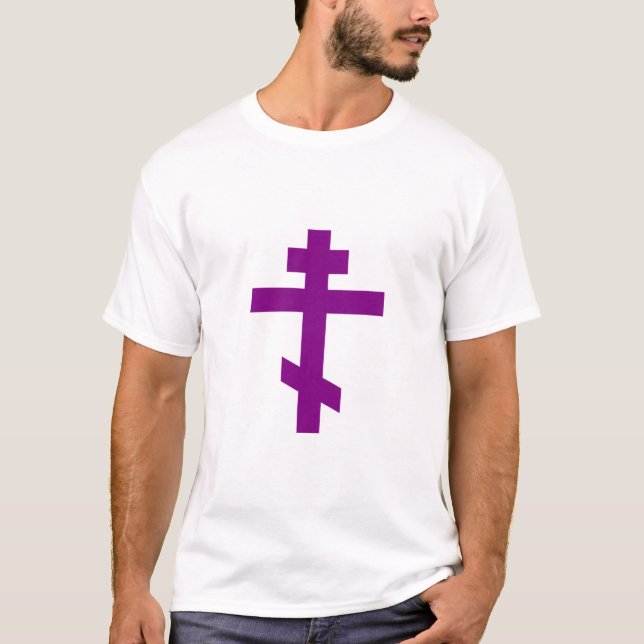 cruz ortodoxa roxa T-Shirt (Vorderseite)