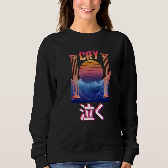 Cry Aesthetic Vaporwave Sweatshirt (Vorderseite)