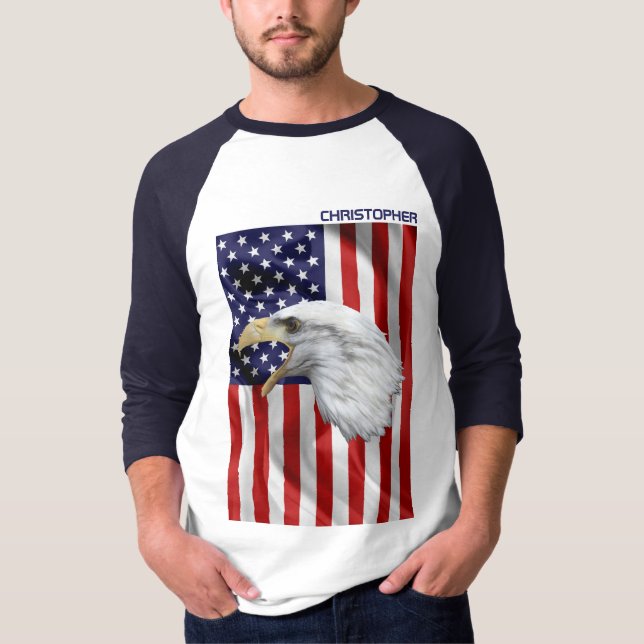 Cry American Eagle, The USA Flag, Patriotic T-Shirt (Vorderseite)