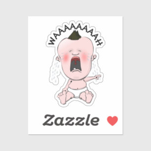 Cry Baby Pointing Finger Sticker