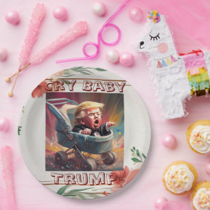 Cry Baby Trump Paper Plate Pappteller