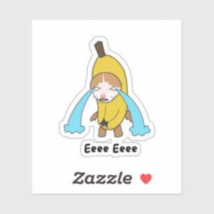 Cry Banana Sad Cying Cat Meme Eee Shirt Aufkleber
