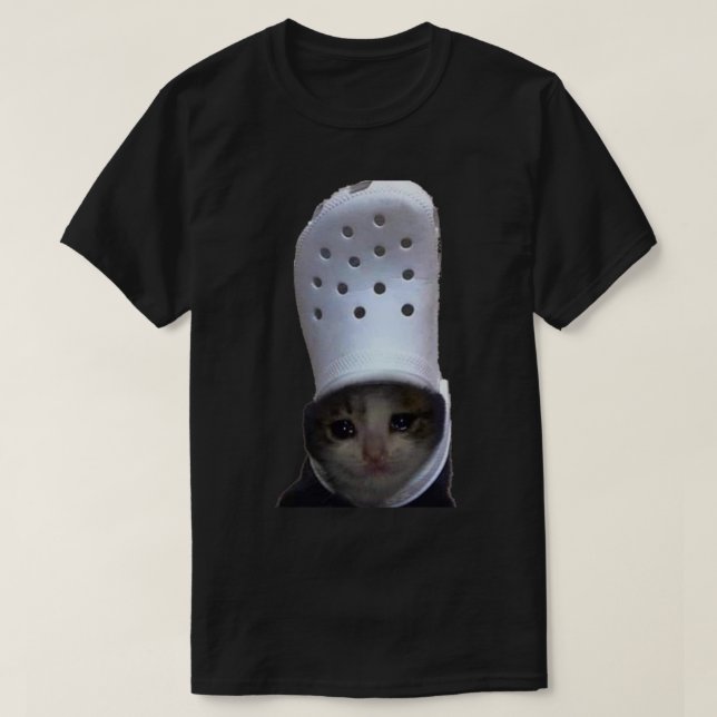 Cry Cat Croc Meme T-Shirt (Design vorne)