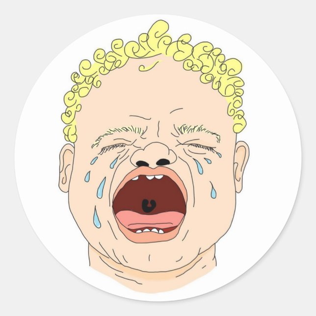 Cry, Cry Baby Runder Aufkleber (Vorderseite)