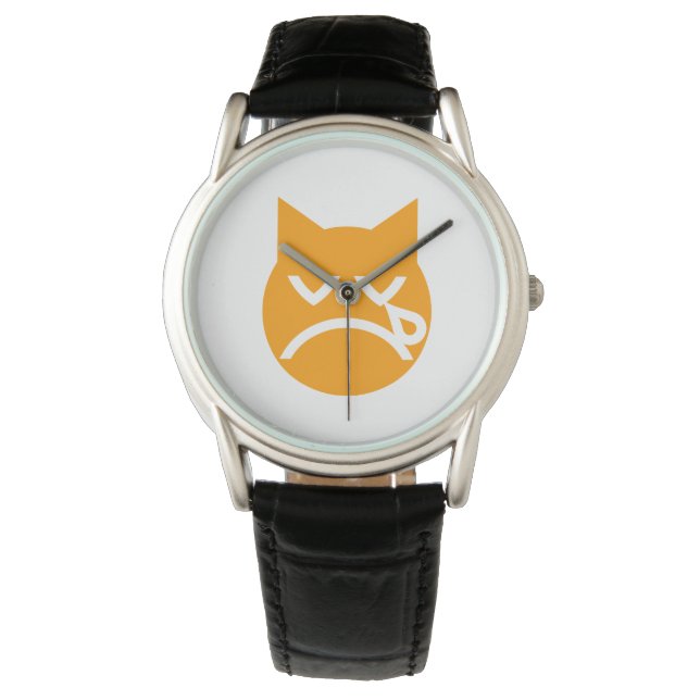 Cry Emoji Cat Armbanduhr (Vorderseite)