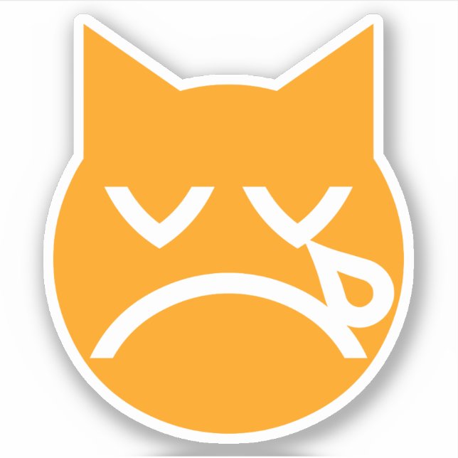 Cry Emoji Cat Aufkleber (Vorderseite)