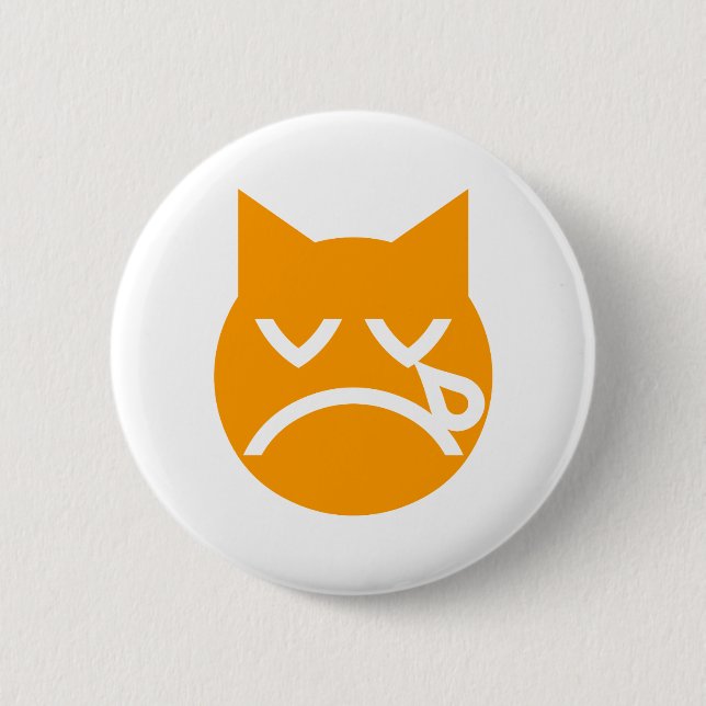 Cry Emoji Cat Button (Vorderseite)