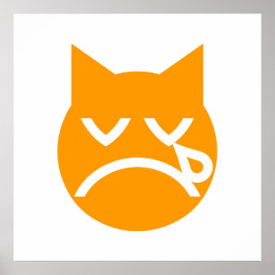 Cry Emoji Cat Poster