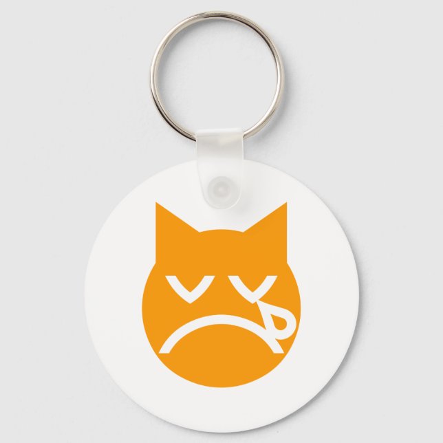 Cry Emoji Cat Schlüsselanhänger (Vorderseite)