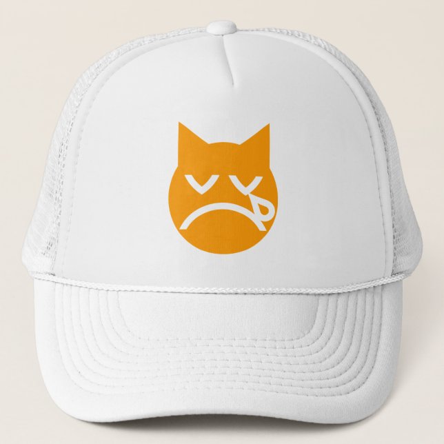 Cry Emoji Cat Truckerkappe (Vorderseite)