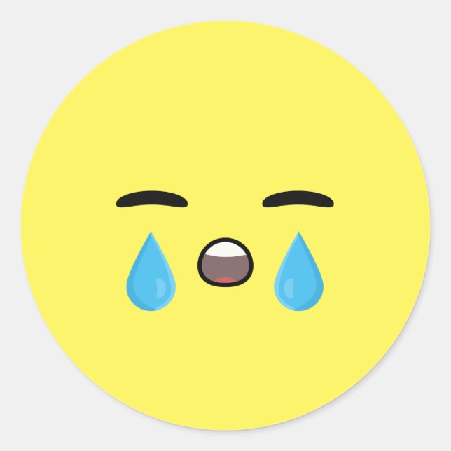 Cry Emoji Runder Aufkleber (Vorderseite)