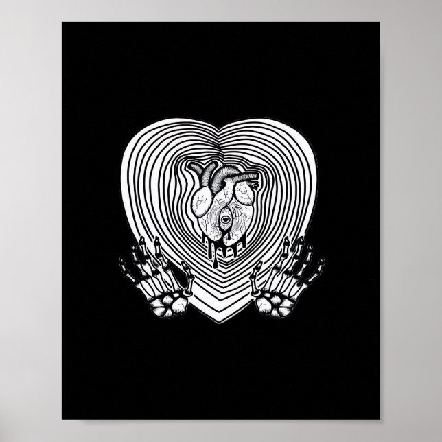 Cry Heart Classic - Skeleton Handherz Poster (Vorne)