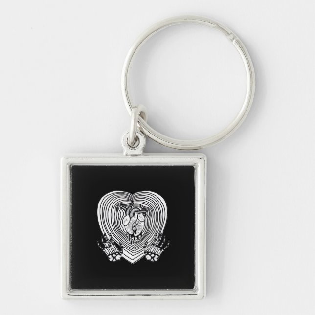 Cry Heart Classic - Skeleton Handherz Schlüsselanhänger (Vorne)