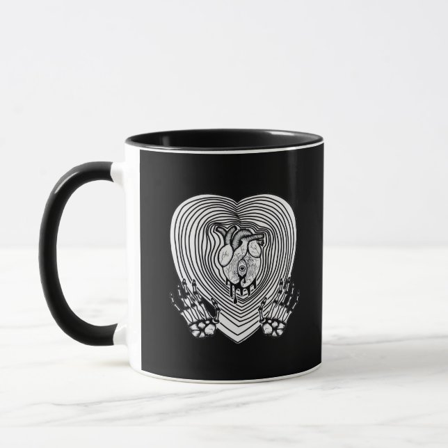 Cry Heart Classic - Skeleton Handherz Tasse (Links)