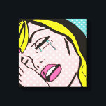 Cry Me a River Pop Art Stretched Leinwand<br><div class="desc">Diese Cry Me a River Pop Art Stretched Leinwand zeigt ein Comic Buch inspiriert von emotional misstraught jungen Frau mit blonden Haaren, rosa Lippen und Wasserhärten gezeichnet. Die Frau ist auf einem Aqua- und weißen Polka-Punkt-Hintergrund. Das Leben mag nicht fair sein, aber diese Leinwand macht es fast wett!</div>