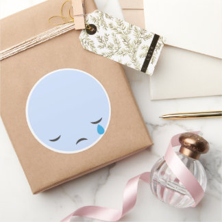 Cry Sad Emoji Runder Aufkleber