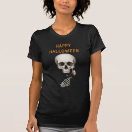 Cry Skeleton halten eine Rose Halloween T-Shirt